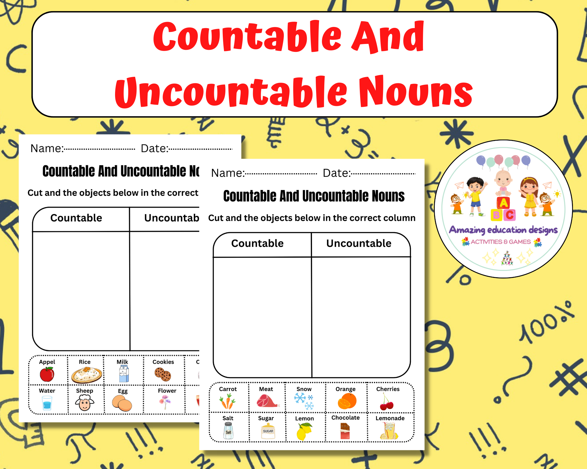 Countable And Uncountable Nouns Quiz Pdf