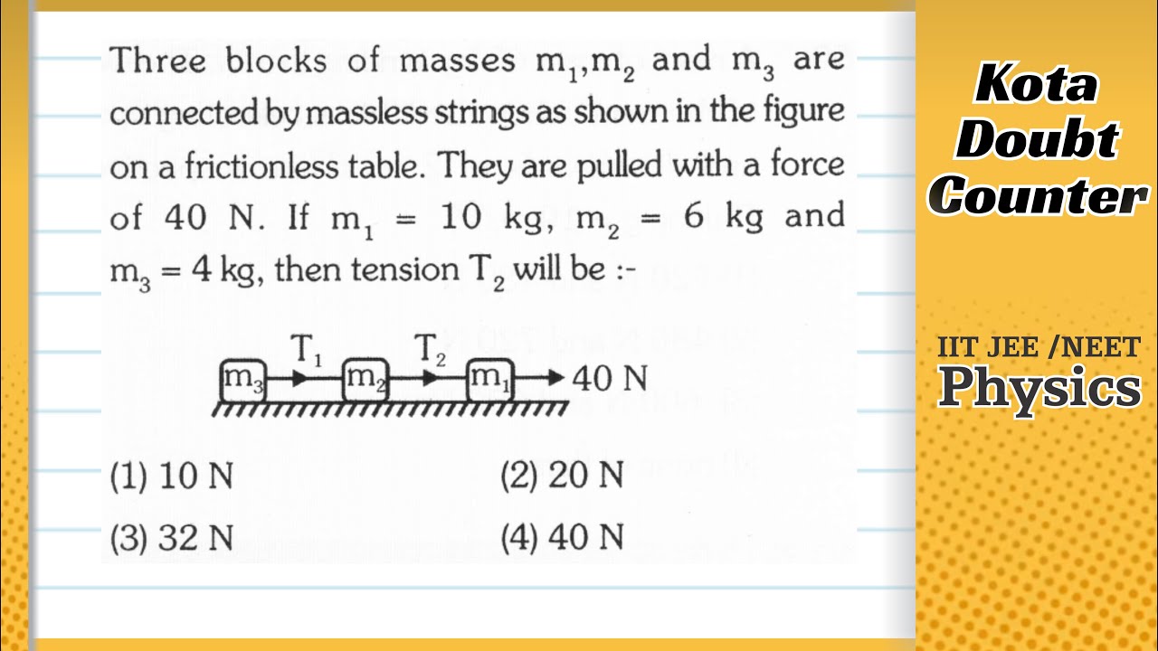 Three blocks of masses m1, m2 and m3 are connected by massless strings Trzy Klocki O Masach M1 M2 M3