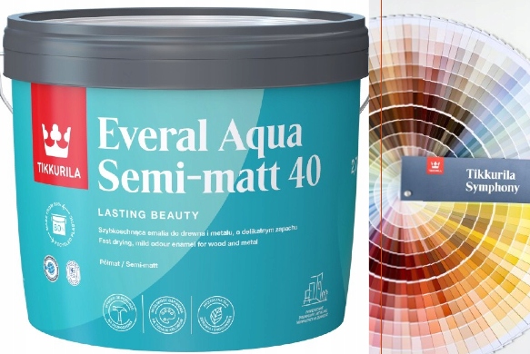 TIKKURILA FARBA Everal Aqua Semi Matt 40 A 2,5L (C943905103) • Cena Farba Wodna Z Domieszka Kredy