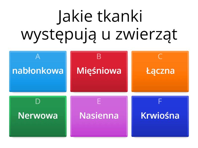 tkanki zwierzęce klasa 6 biologia - Test Test Biologia Klasa 6 Tkanki