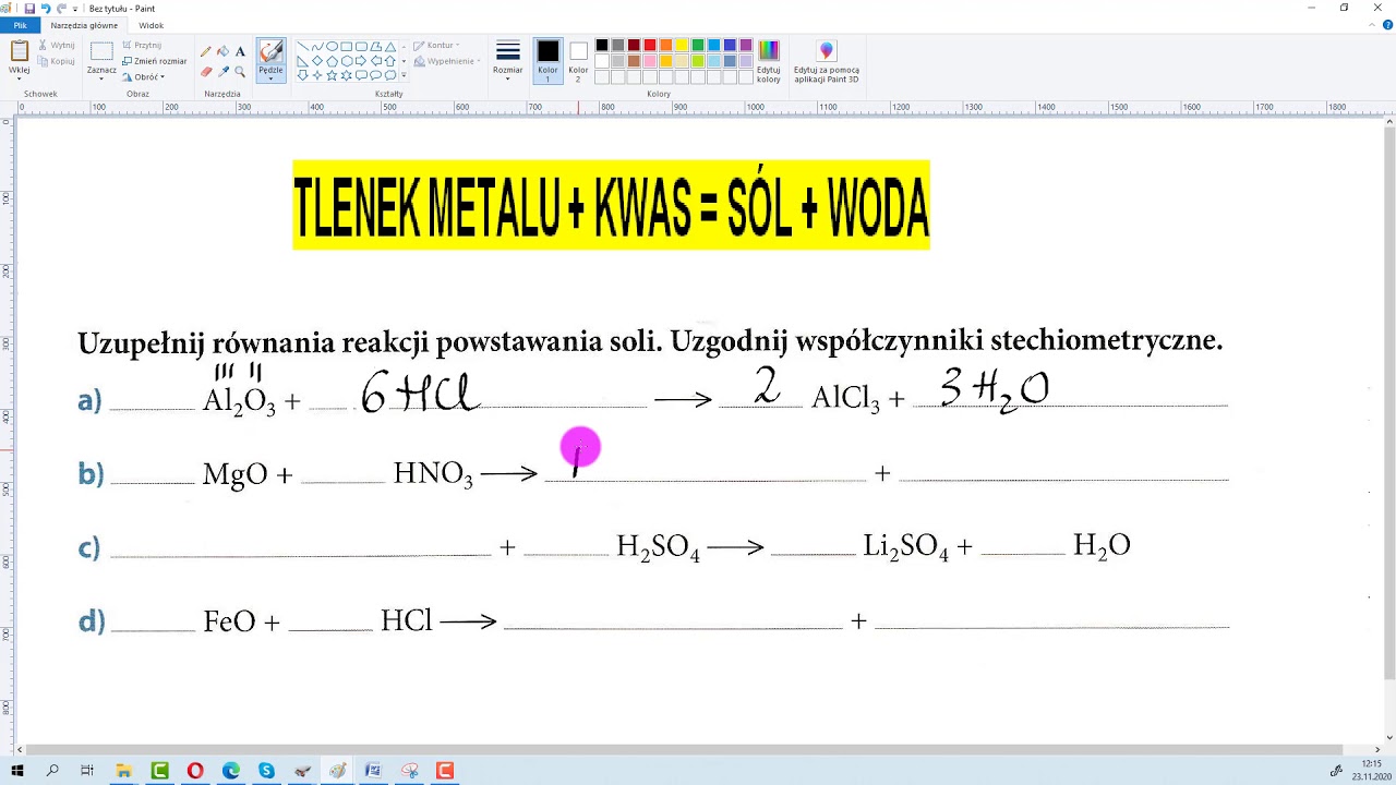 Tlenek metalu plus kwas 2 - YouTube Metal Kwas Sól Wodór Przykłady