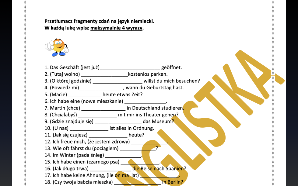 Test Z Niemieckiego Klasa 4 Rozdzial 4