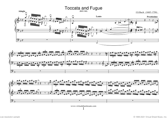 Toccata And Fugue In D Minor Tab