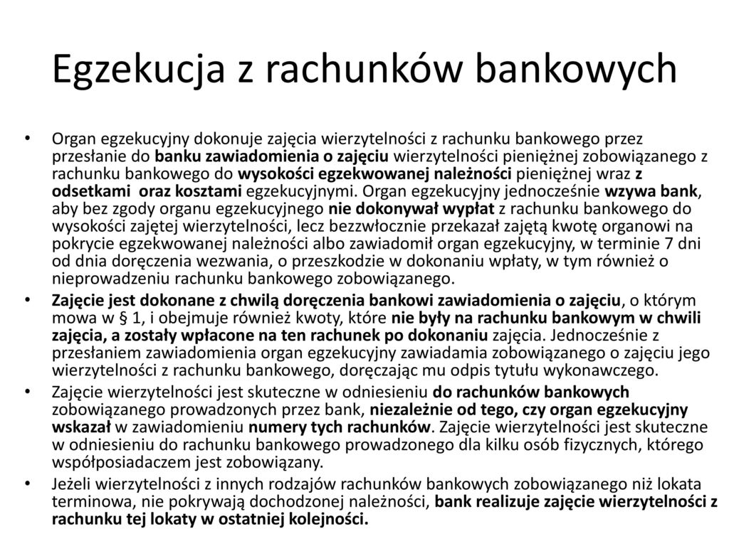 Tok postępowania egzekucyjnego - ppt pobierz Zgłoszenie Rachunku Bankowego Do Urzędu Skarbowego 2018 Osoba Prawna