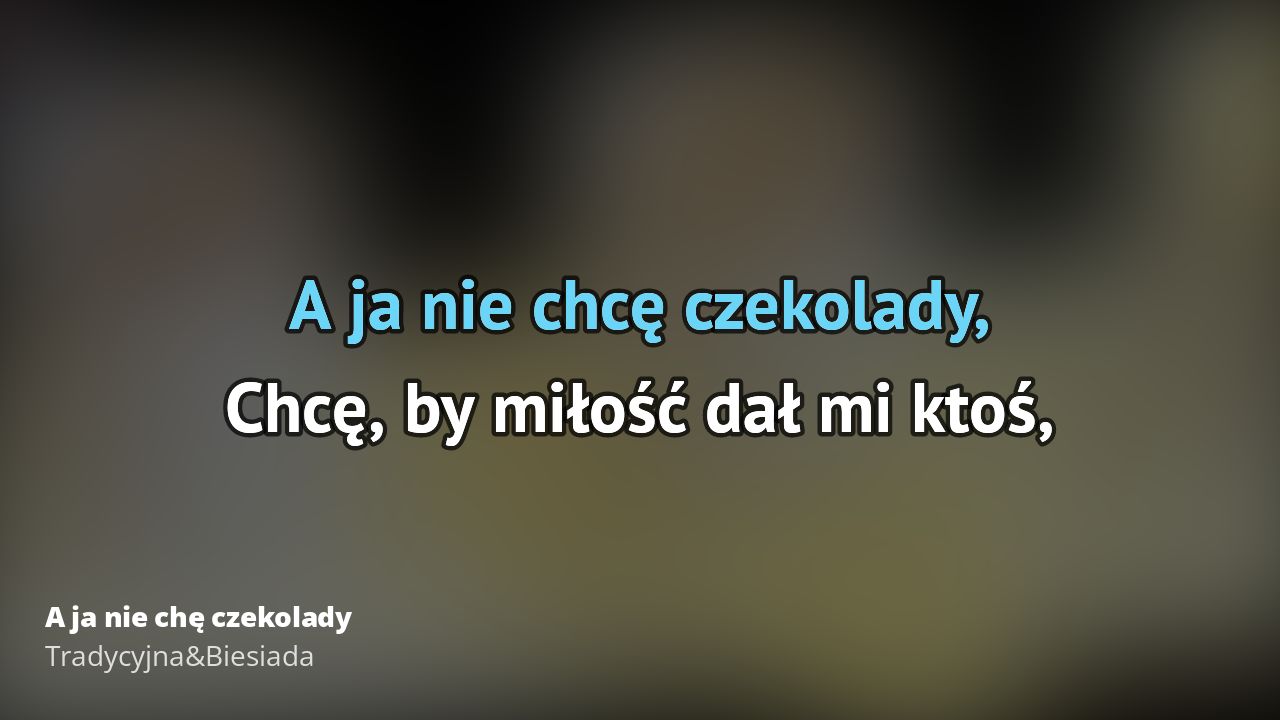 A Ja Nie Chce Czekolady Tekst