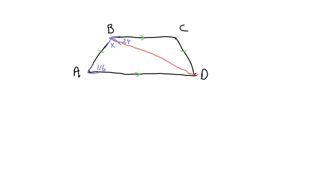 Trapezoid ABCD is shown. A diagonal is drawn from point B to point D What Is The Measure Of Angle Abd In Trapezoid Abcd