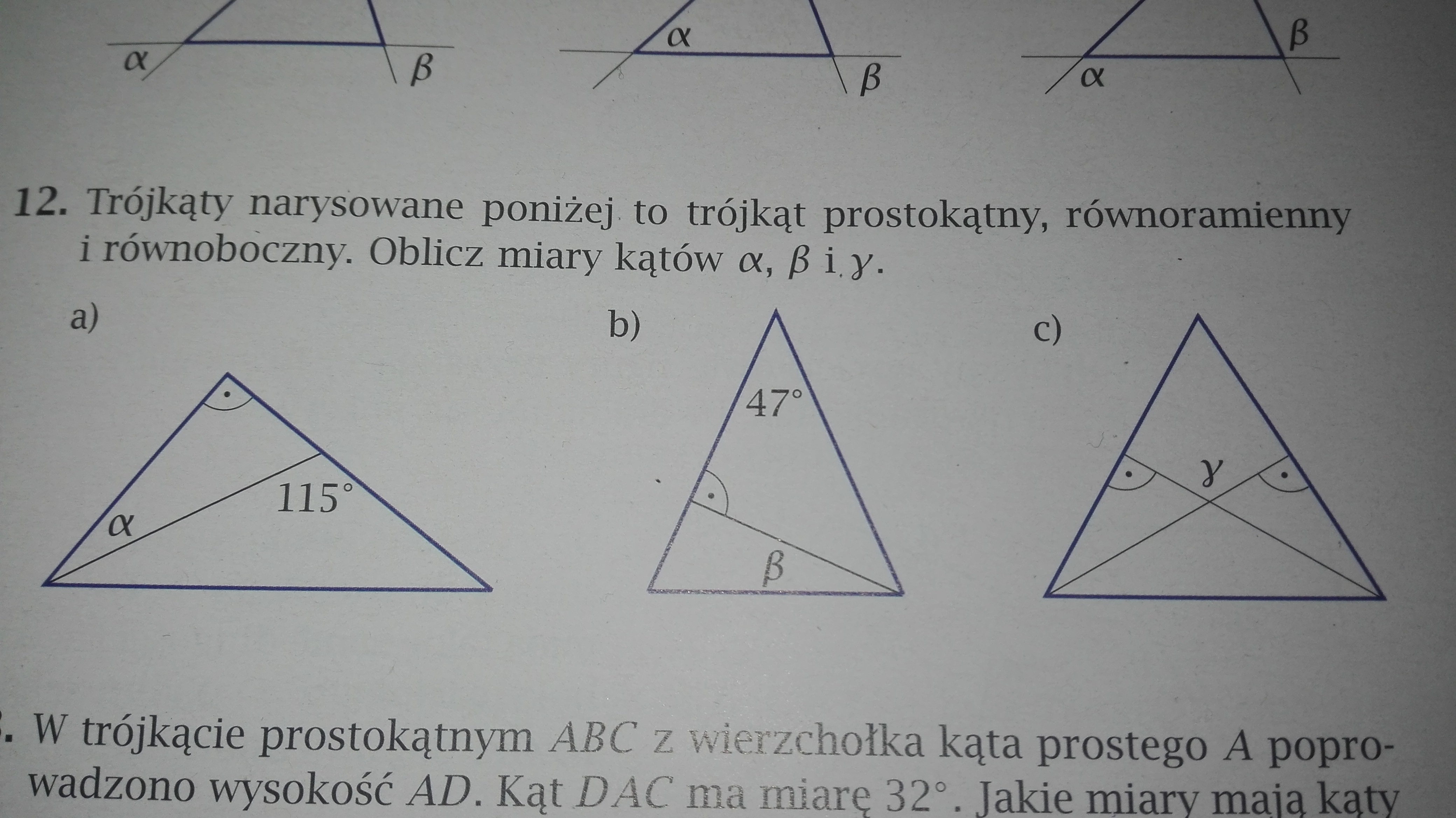 Trójkąty narysowane poniżej to trójkąt prostokątny, równoramienny i Obok Narysowano Trójkąty Prostokątne Zaznacz W Nich Kąty Proste