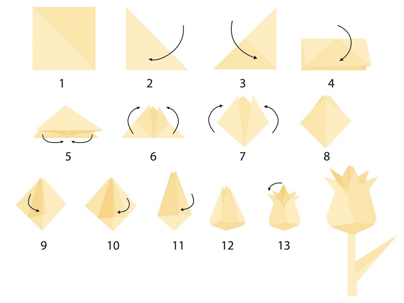 🌷 Tulipan - origami krok po kroku Jak Zrobic Tulipana Z Papieru Origami