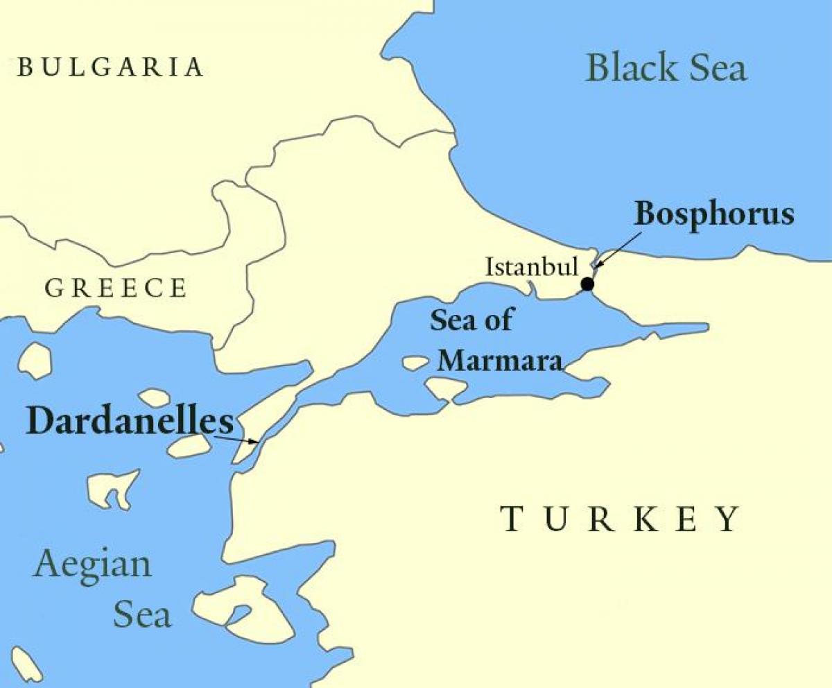 Cieśnina Bosfor I Dardanele Mapa
