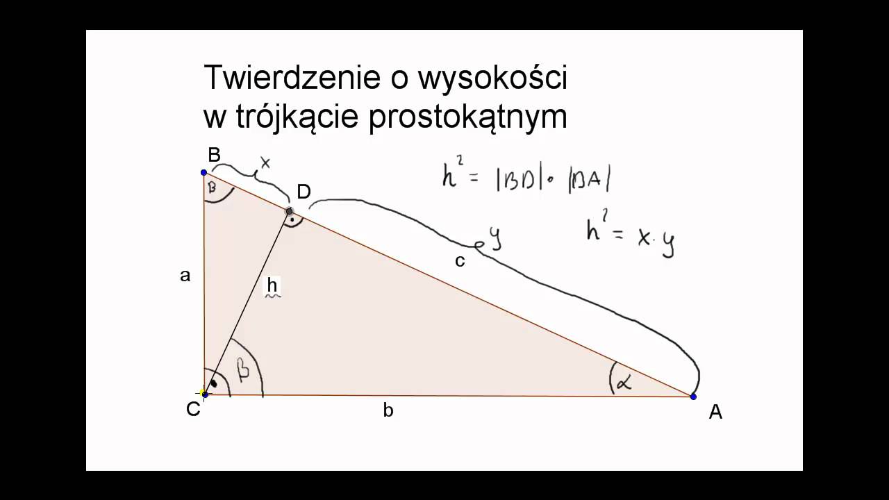 Twierdzenie o wysokości w trójkącie prostokątnym - YouTube W Trójkącie Prostokątnym Jeden Z Kątów Ostrych Ma Miarę 30
