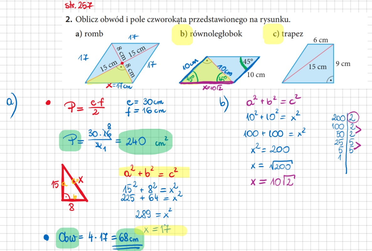 Twierdzenie Pitagorasa Sprawdzian Klasa 7