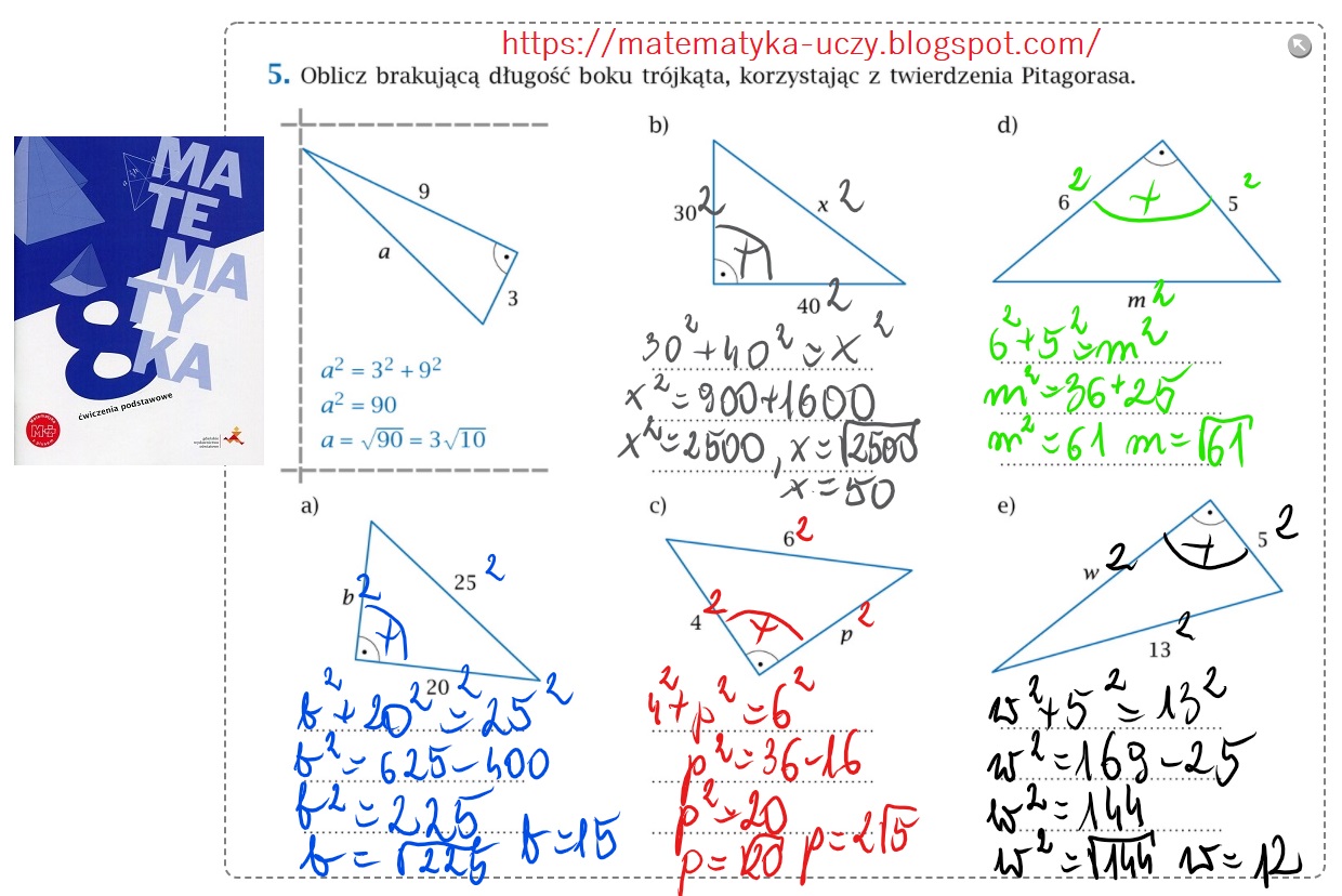 Twierdzenie Pitagorasa Zadania Klasa 8 Pdf - question Matematyka Z Kluczem Klasa 8 Cwiczenia Pdf