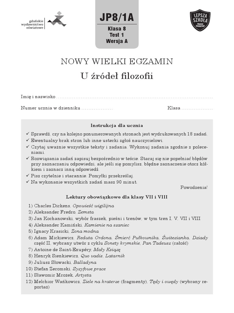 Test Gwo U Zrodel Filozofii