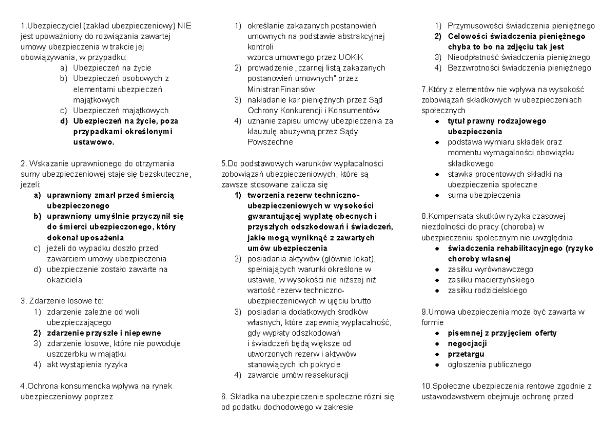 Egzamin Knf Agent Ubezpieczeniowy Pytania