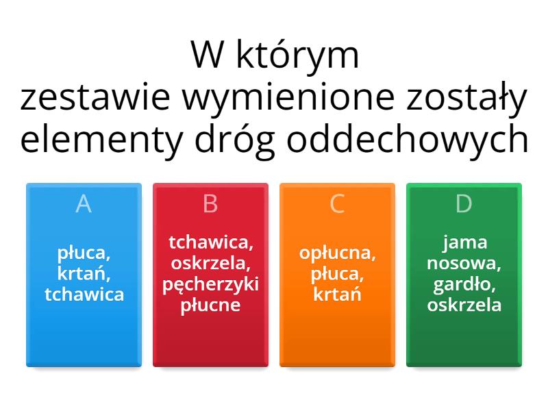 Układ oddechowy i układ wydalniczy - Test Test Uklad Oddechowy I Wydalniczy