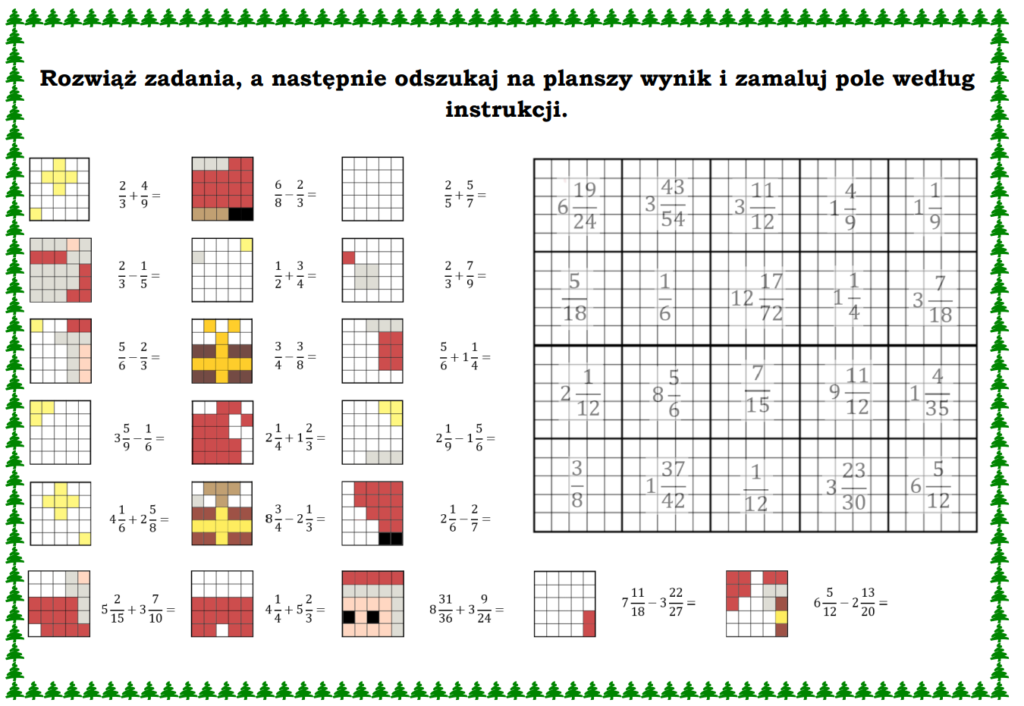 Ułamki zwykłe – klasa 5 – Matematyka, co z głowy nie umyka! Test Ulamki Zwykle Klasa 5