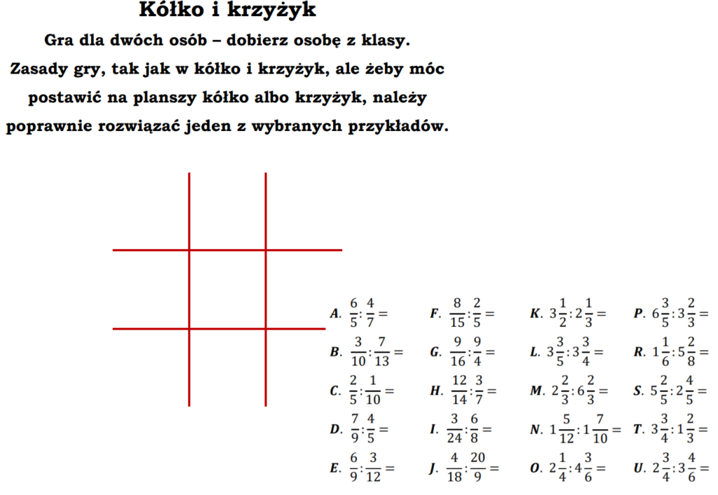 Ułamki zwykłe – klasa 5 – Matematyka, co z głowy nie umyka! Karta Pracy Ulamki Zwykle Klasa 5