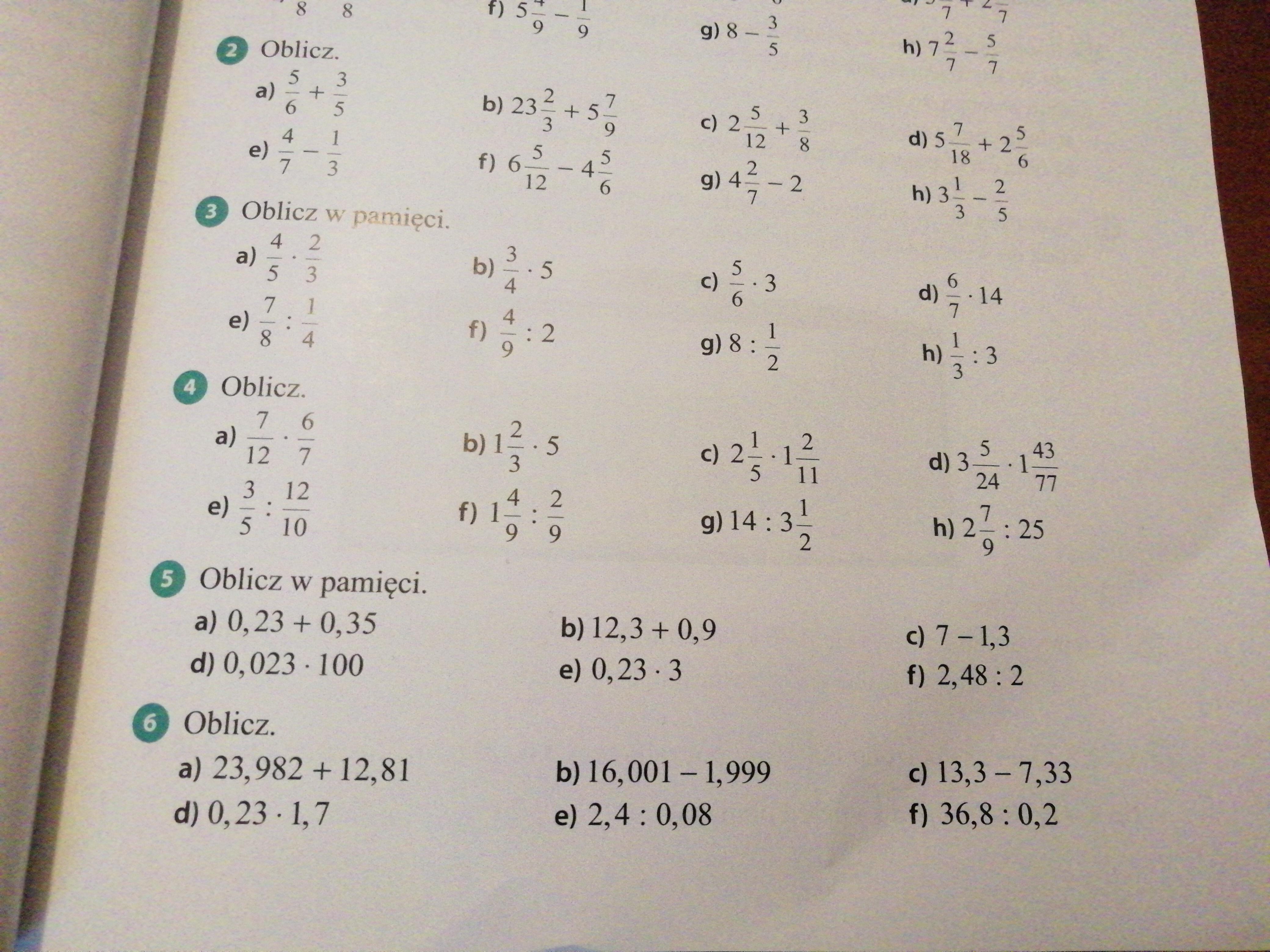 Ulamki zwykle zadania - horedsbank Test Ulamki Zwykle Klasa 5