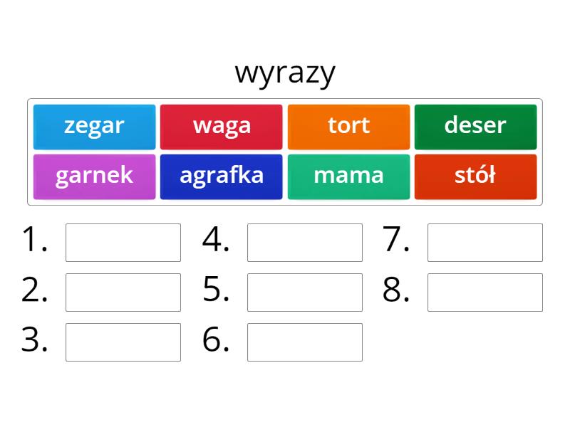 Ułóż wyrazy w kolejności alfabetycznej - Ustaw w kolejności Ułóż Wyrazy W Kolejności Alfabetycznej