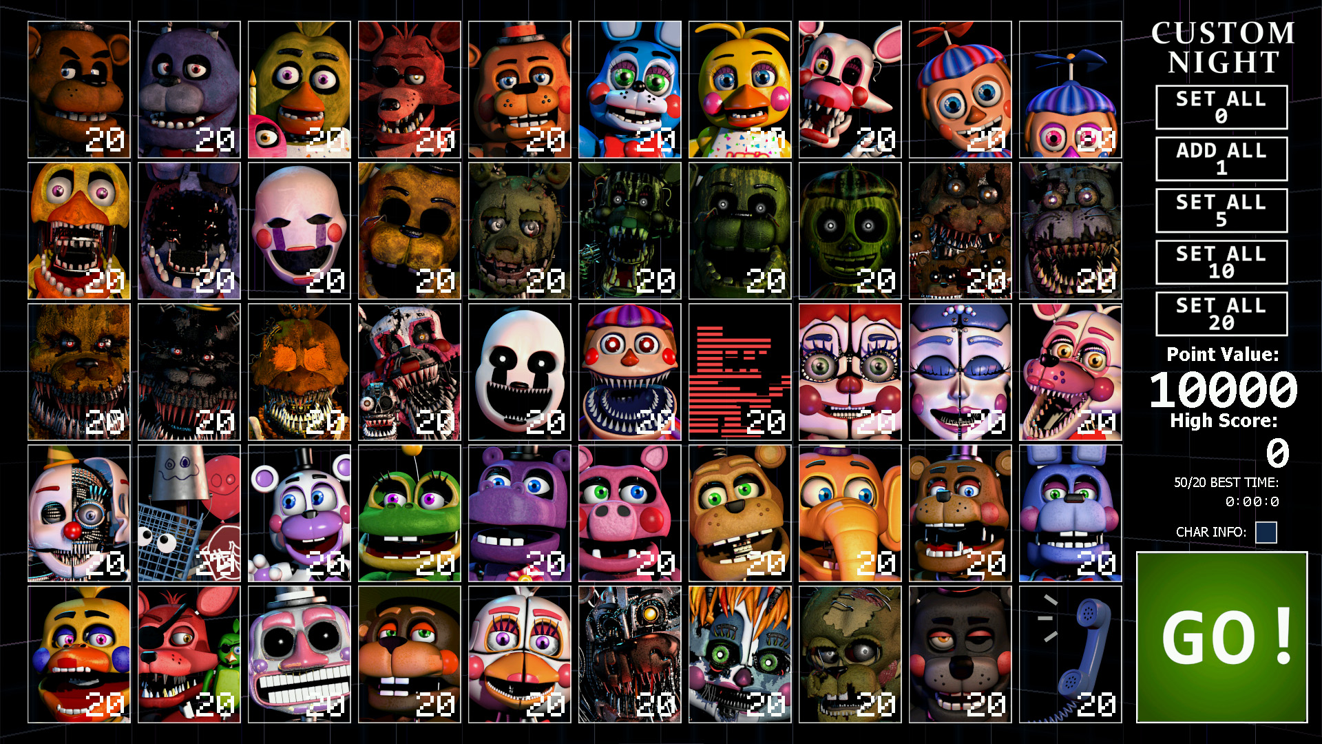 Five Nights At Freddy S Custom Night