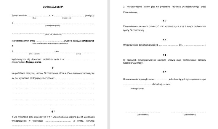 umowa zlecenie wzór Wypowiedzenie Umowy Zlecenie Na Czas Nieokreślony Wzór