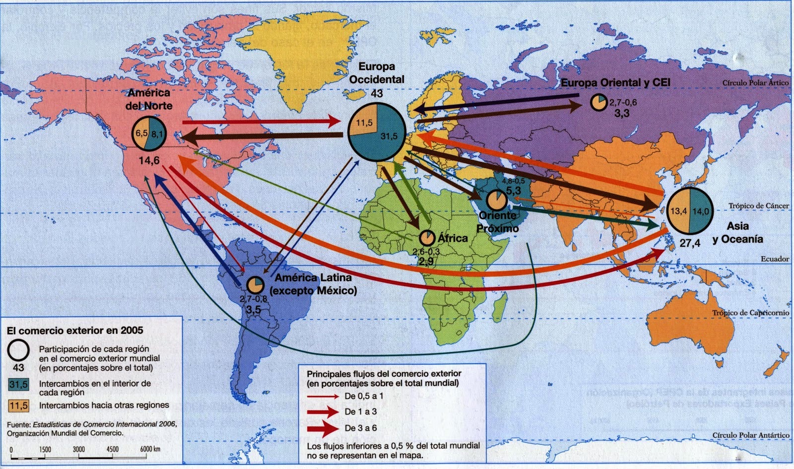 Una mirada al mundo: Mundo Multipolar (1989-2001): Mapa Po 1989