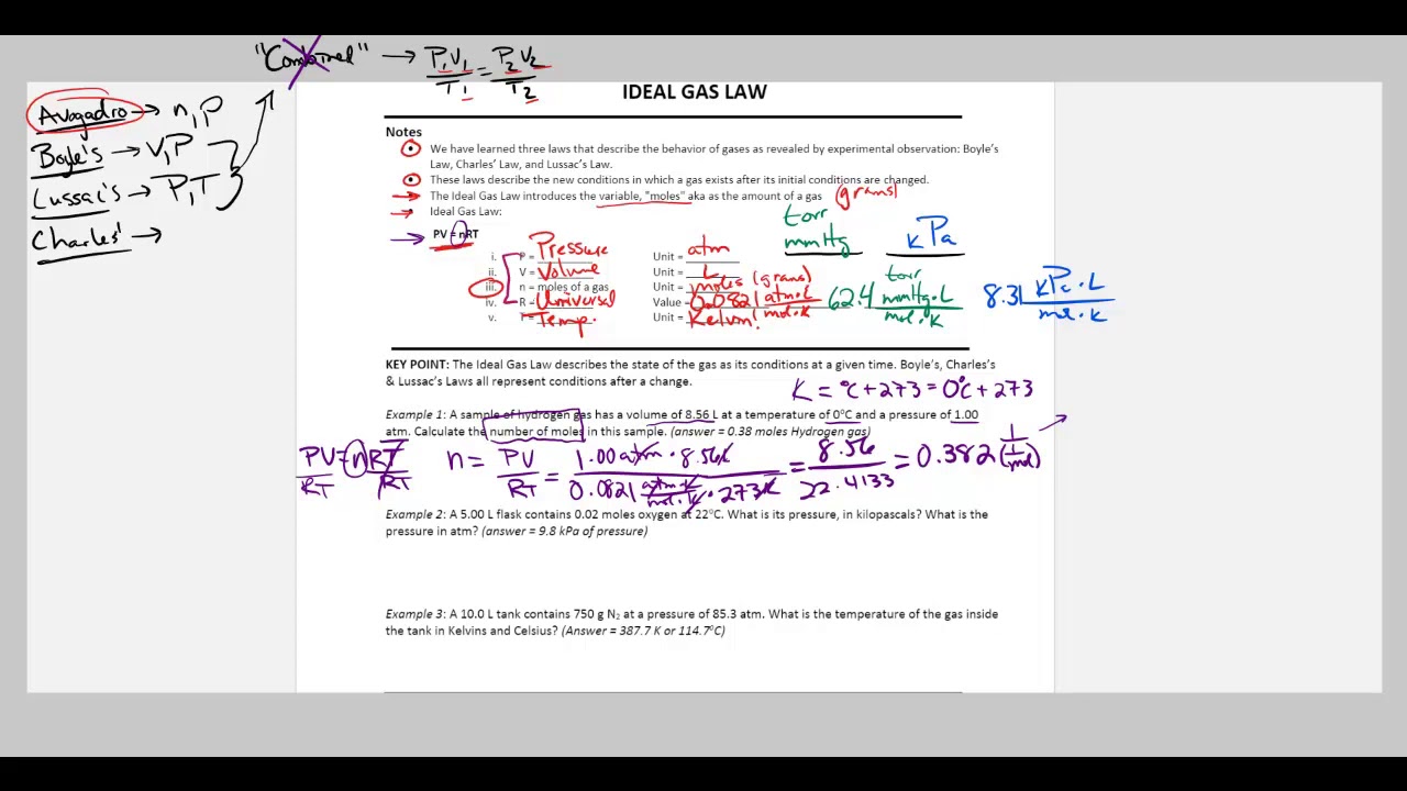 Understanding Gas Laws Answer Key Gizmo Ideal Gas Law Answer Key