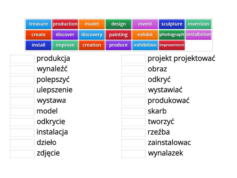 Unit 5 slowka - Match up Slowka Z Angielskiego Klasa 5