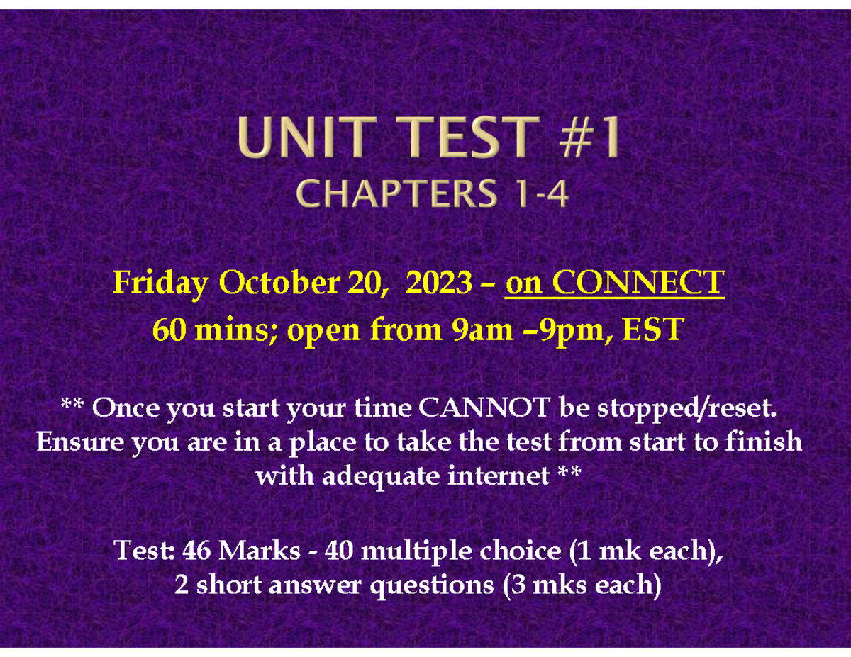 Unit 1 Test A