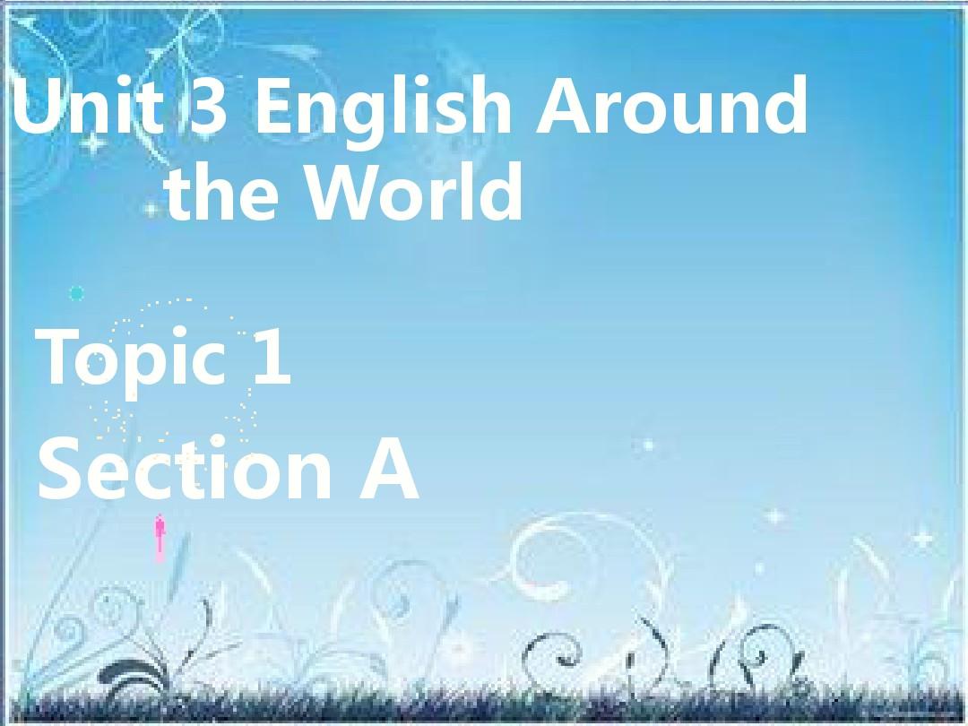九年级英语课件:Unit+3+Topic+1《English+is+widely+spoken+around+the+world New English Adventure 3 Test Unit 1