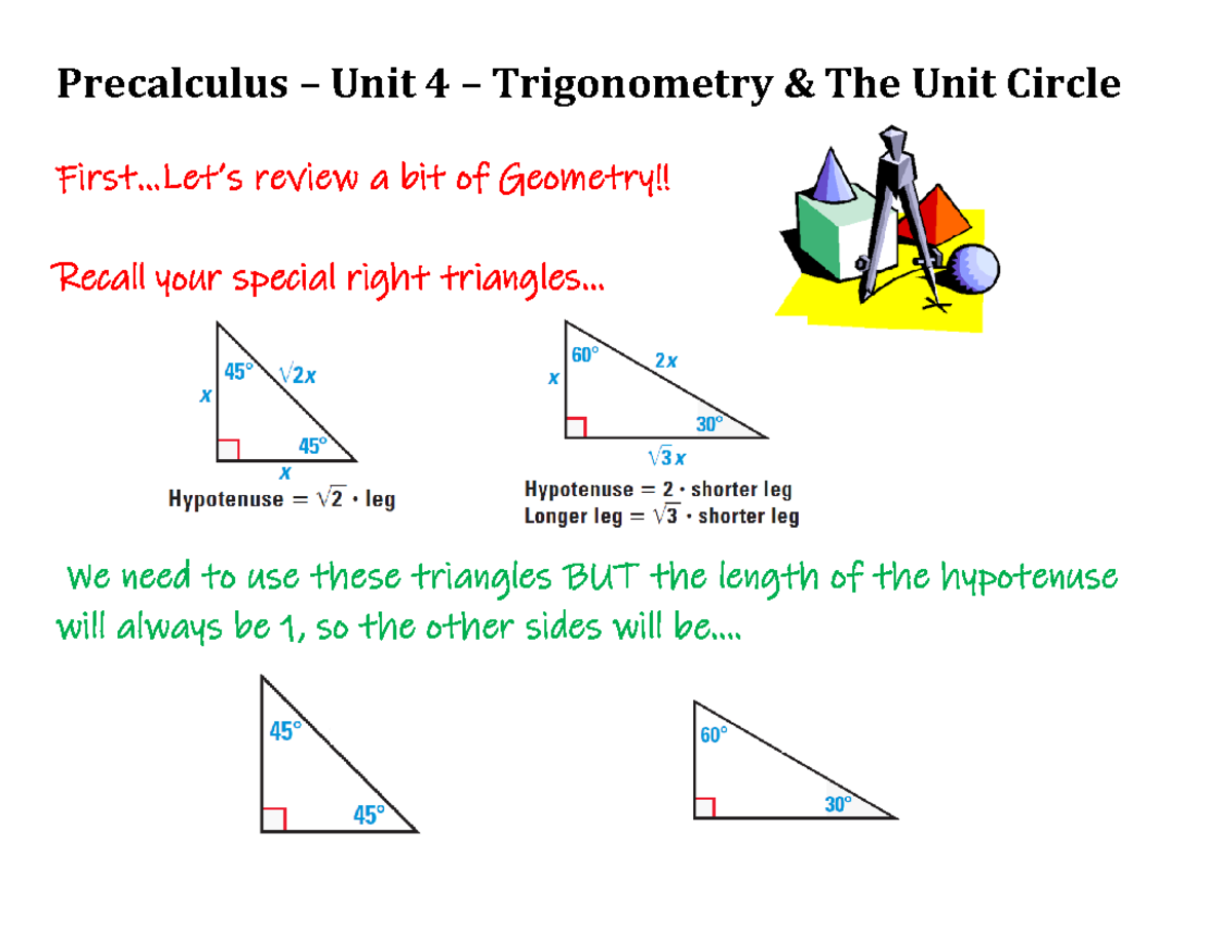 Unit+4,+Day+1,+The+Unit+Circle - Precalculus – Unit 4 – Trigonometry Test Unit 4 Klasa 4