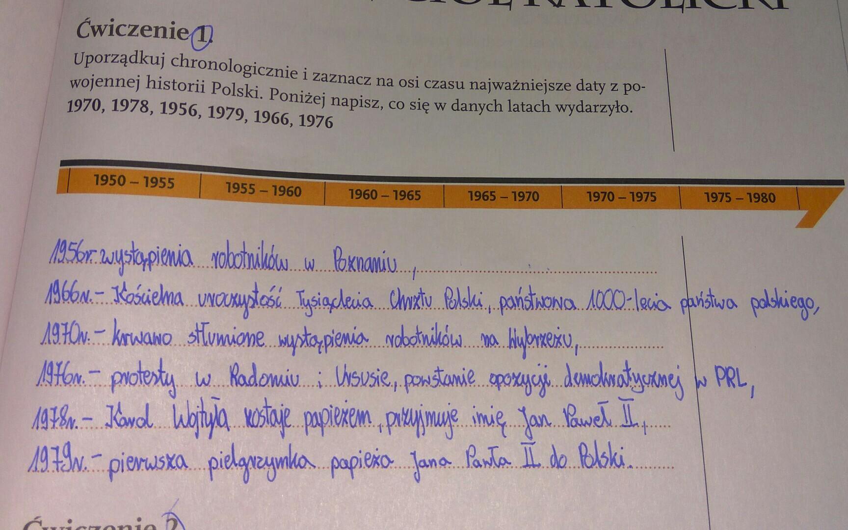 Uporzadkuj Chronologicznie Podane Wydarzenia Z Historii Polski