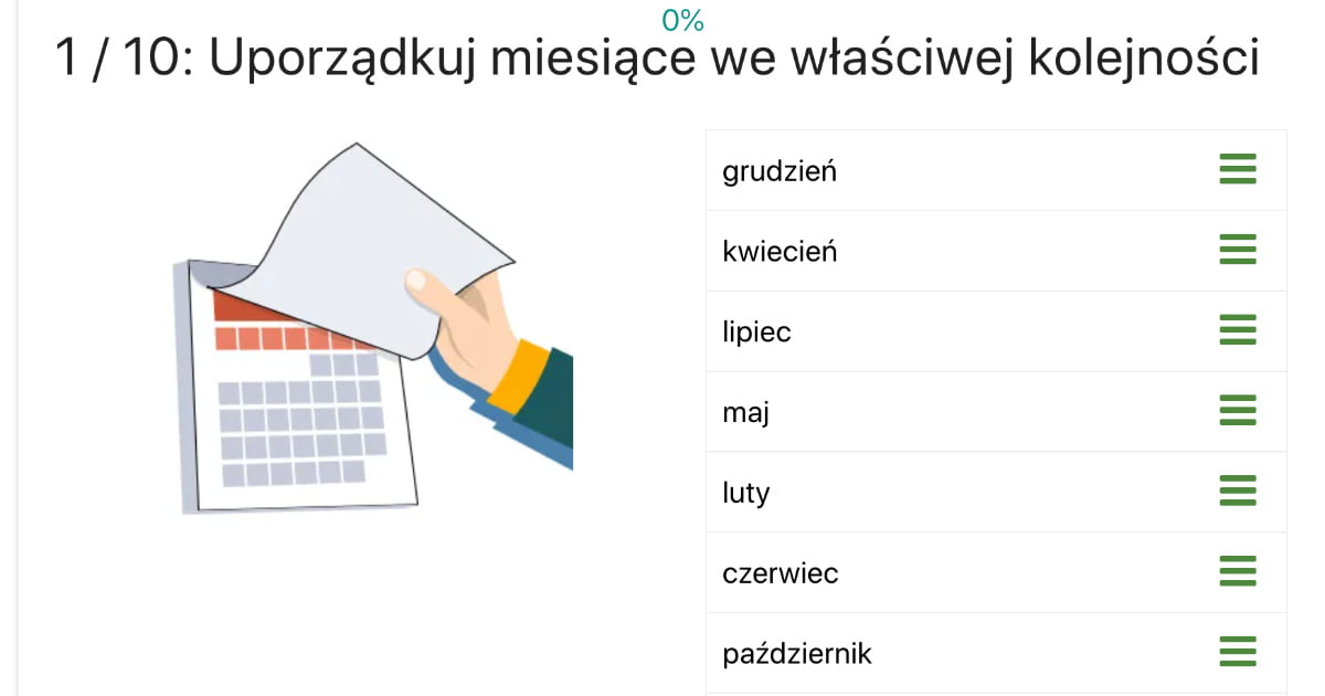 Uporządkuj we właściwej kolejności - miesiące dla dzieci, uczniów Uporzadkuj We Wlasciwej Kolejnosci Etapy Prac W Dawnej Drukarni