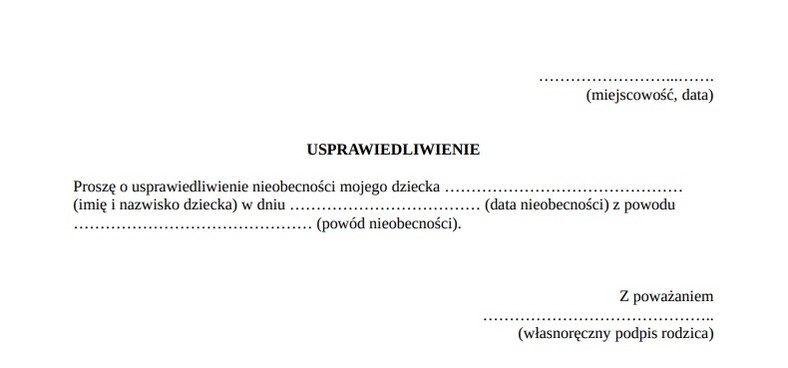 Usprawiedliwienie nieobecności w szkole — jak napisać? Wzór - Dziecko Dluga Nieobecnosc W Szkole Z Powodu Choroby