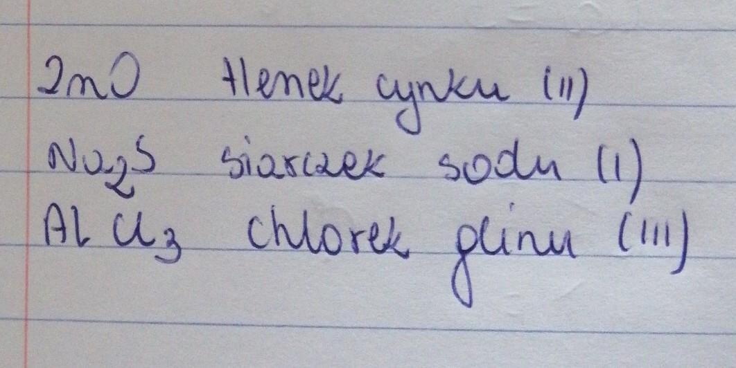 Ustal Wzory Sumaryczne I Nazwy Systematyczne Dodatków Do żywności