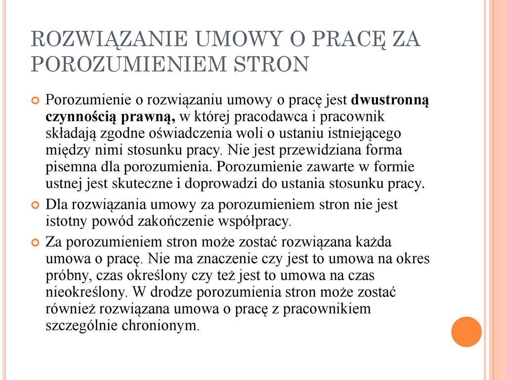 Podstawa Rozwiązania Umowy O Pracę