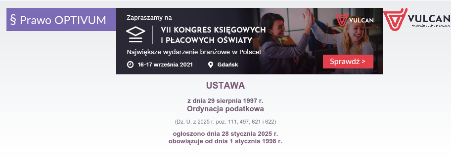 Ustawa - Ordynacja podatkowa, tekst ujednolicony na 24-04-2025 Ustawa Prawo Prasowe Tekst Ujednolicony