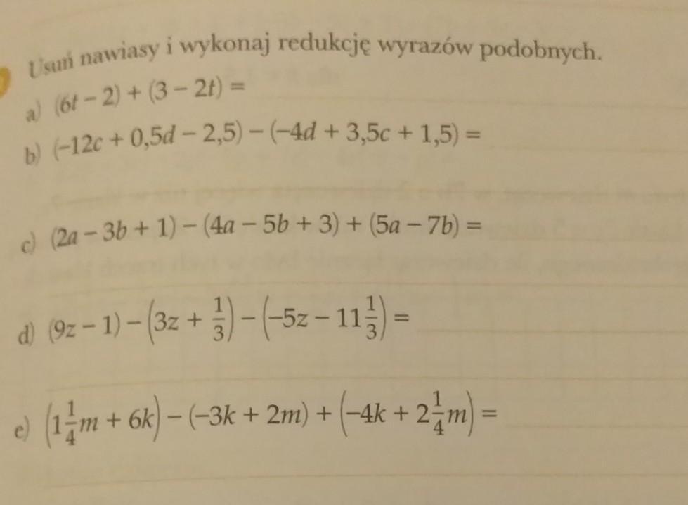 Usuń Nawiasy I Wykonaj Redukcję Wyrazów Podobnych