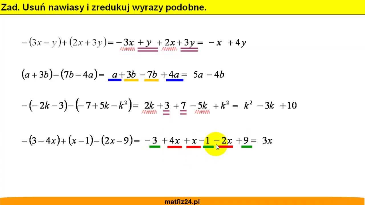 Opuść Nawiasy I Zredukuj Wyrazy Podobne