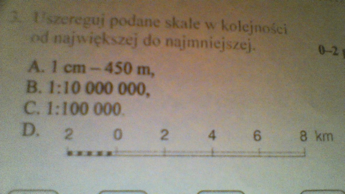 Uszereguj Podane Skale Od Najwiekszej Do Najmniejszej