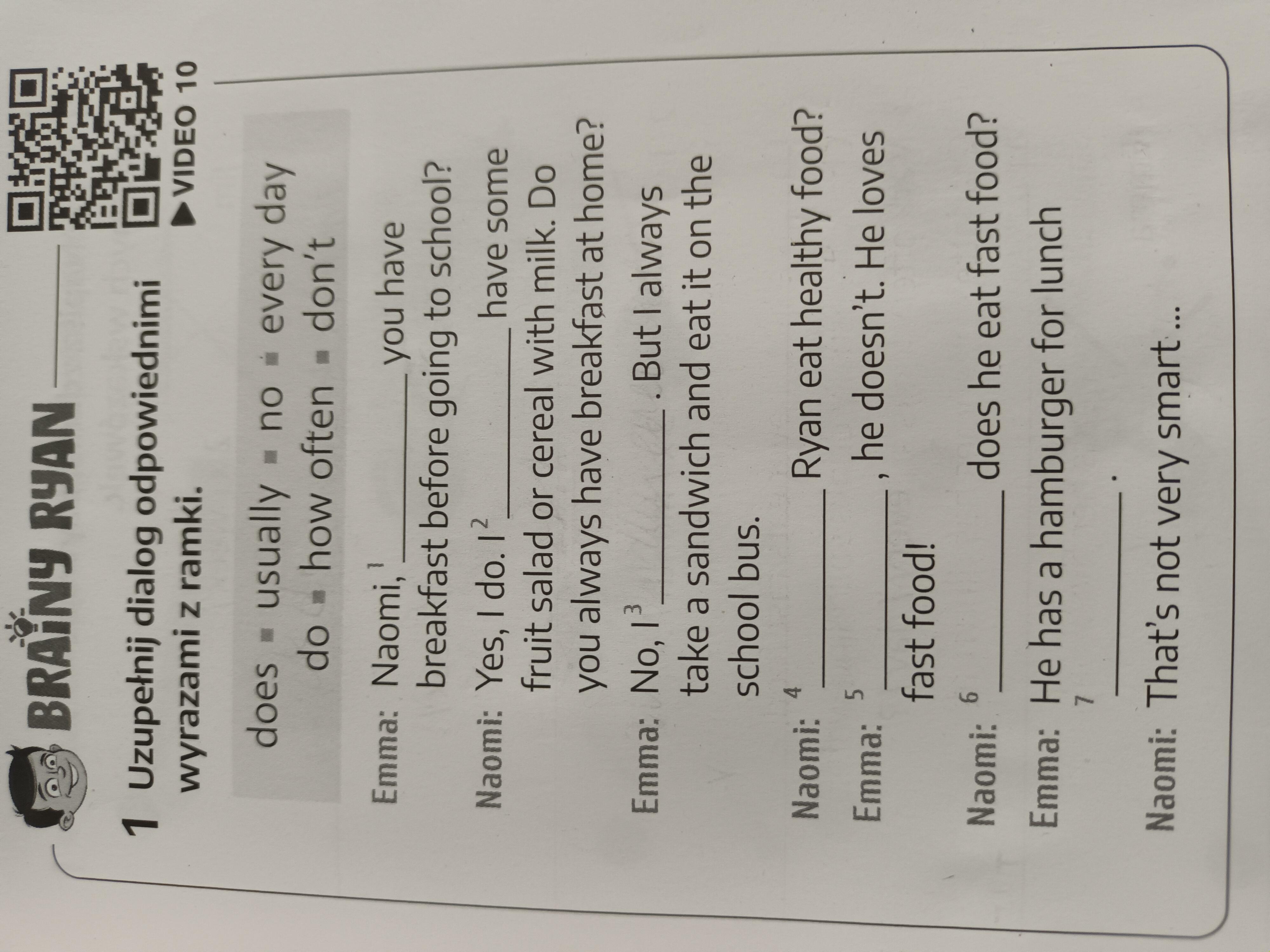 Uzupełnij Dialog Odpowiednimi Wyrazami Z Ramki