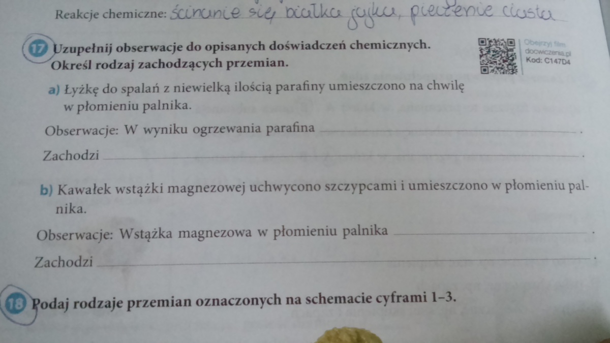 Uzupełnij Obserwacje Dotyczące Opisanych Doświadczeń Chemicznych
