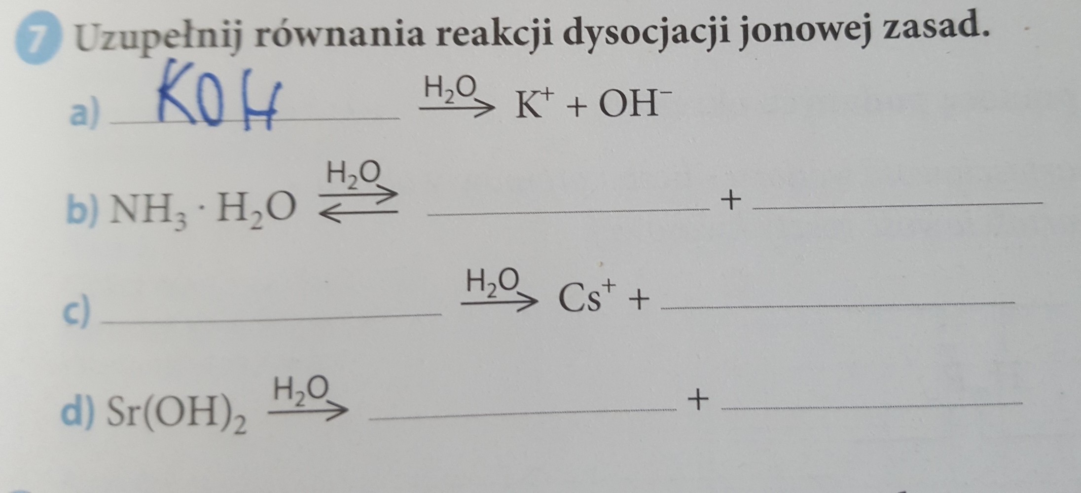 Uzupełnij Równania Reakcji Dysocjacji Jonowej Kwasów