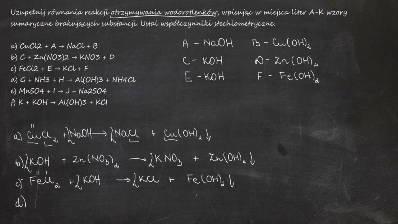 Wodorotlenki Rownania Reakcji