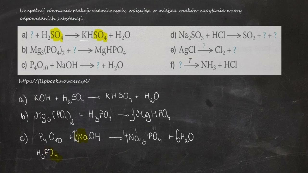 Uzupełnij równania reakcji, wpisując w miejsca znaków zapytania wzory Podkreśl Wzory Związków Chemicznych W Których Występują Wiązania Jonowe
