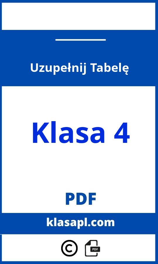 Uzupelnij Tabelke Matematyka Klasa 4 Str 90