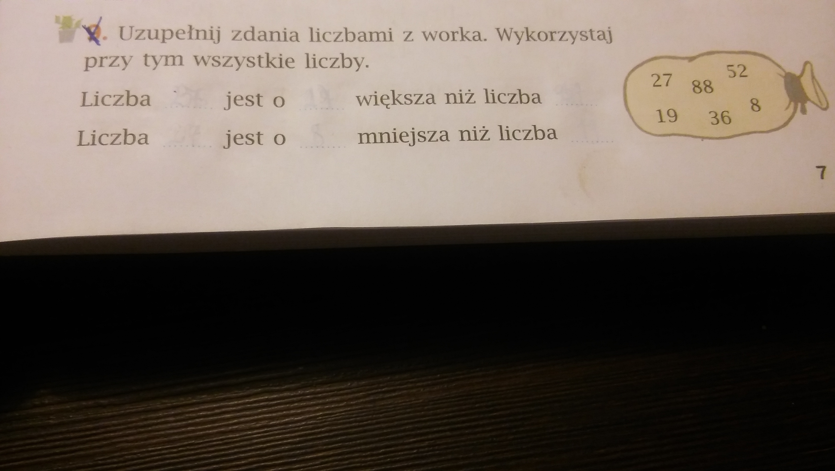 Uzupełnij Zdania Liczbami Z Worka Wykorzystaj Przy Tym Wszystkie Liczby