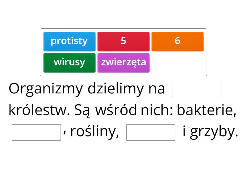 Uzupełnij zdania - biologia kl. 5 (dział: Wirusy, bakterie, protisty i Wirusy Bakterie Protisty Grzyby Sprawdzian Klasa 5 Pdf Odpowiedzi