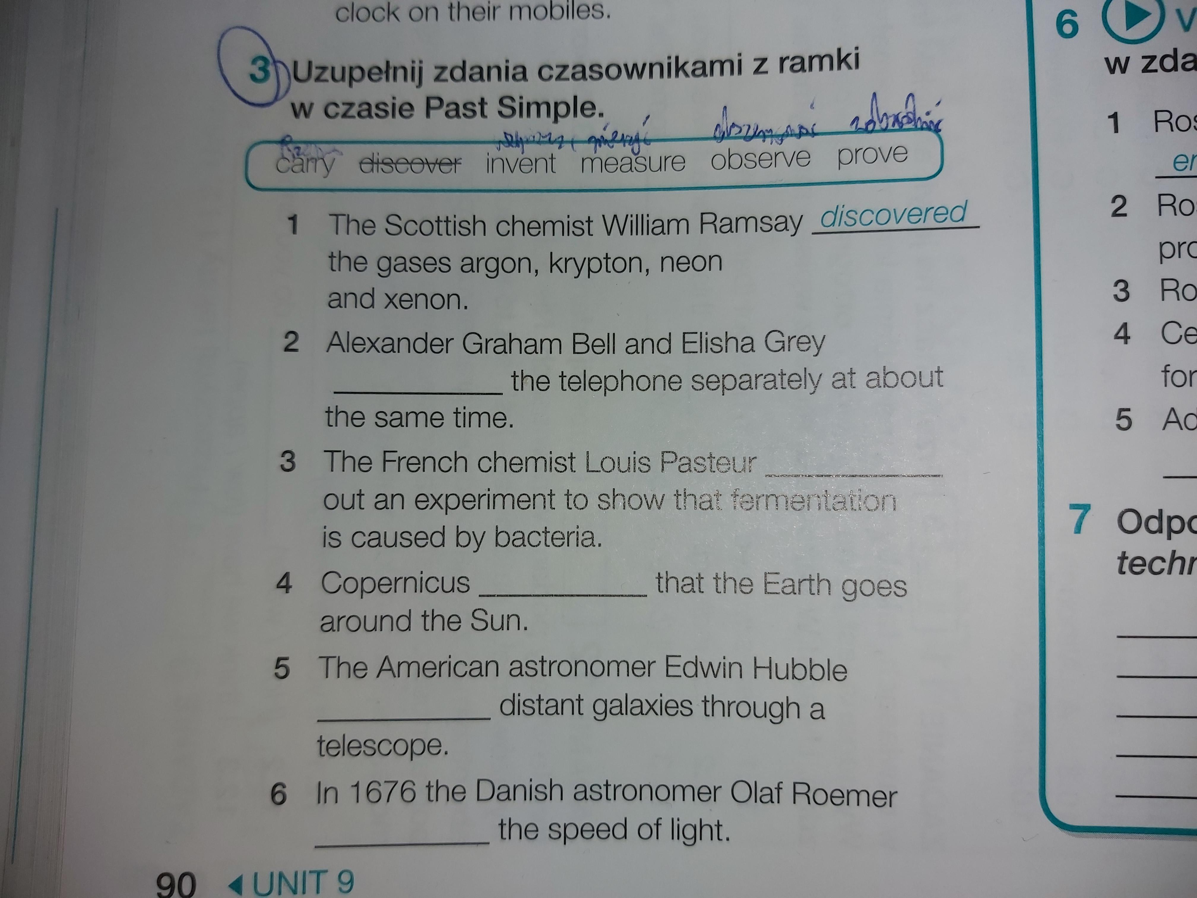 Uzupełnij zdania czasownikami z ramki w czasie past Simple (Załącznik Uzupełnij Dialog Czasownikami Z Ramki W Czasie Past Simple