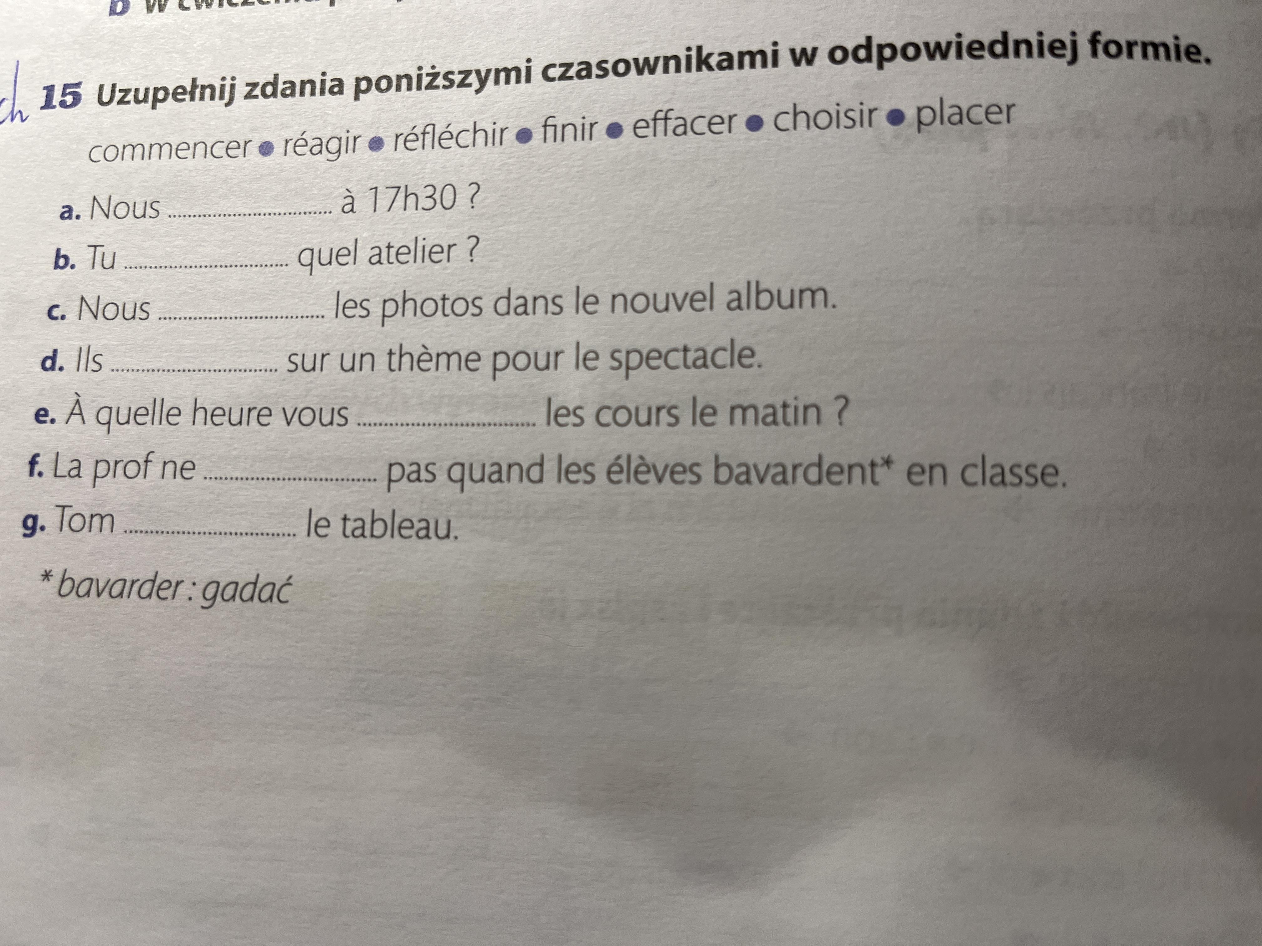 Uzupełnij Zdania Czasownikami W Poprawnej Formie